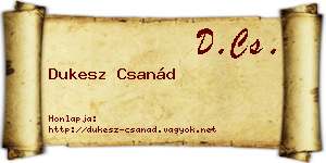 Dukesz Csanád névjegykártya